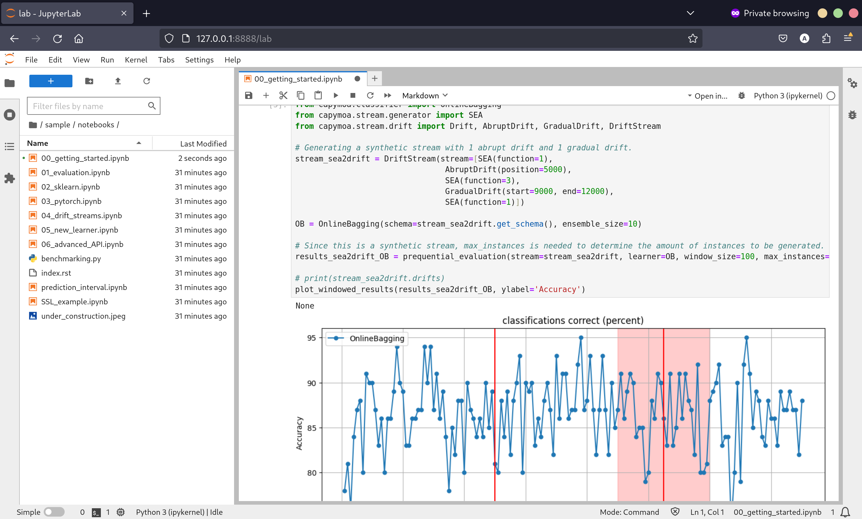 Image of CapyMOA Jupyter Notebook